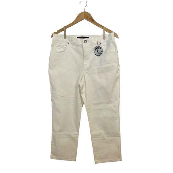 Gloria Vanderbilt White Tapered Jeans, 12 short - Picture 1 of 6